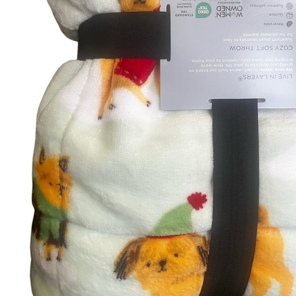 NEW Cuddl Duds Cozy Plush Sherpa Throw Blanket Dogs Polar Bears (50in by 60in) - Picture 10 of 11